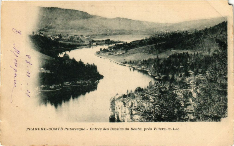 Carte postale ancienne Franche... Entrée des Bassins du Doubs pres Villers-le-Lac à Doubs