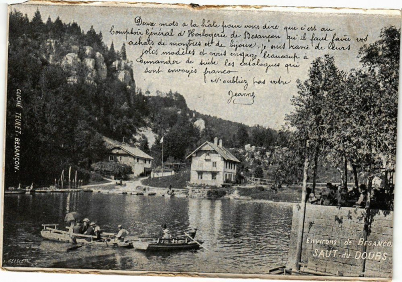 Carte postale ancienne Environs de Besanco Saut du Doubs à Doubs