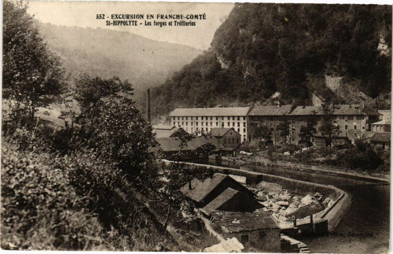 Carte postale ancienne Excursion en ..Saint-Hippolyte - Les forges et Tréfilteries à Saint-Hippolyte