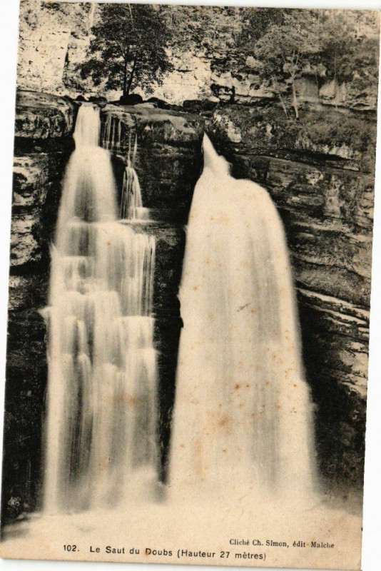 Carte postale ancienne Le Saut du Doubs (Hauteur 27 métres) à Doubs