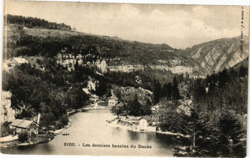 Carte postale ancienne Les Derniers basains du Doubs à Doubs
