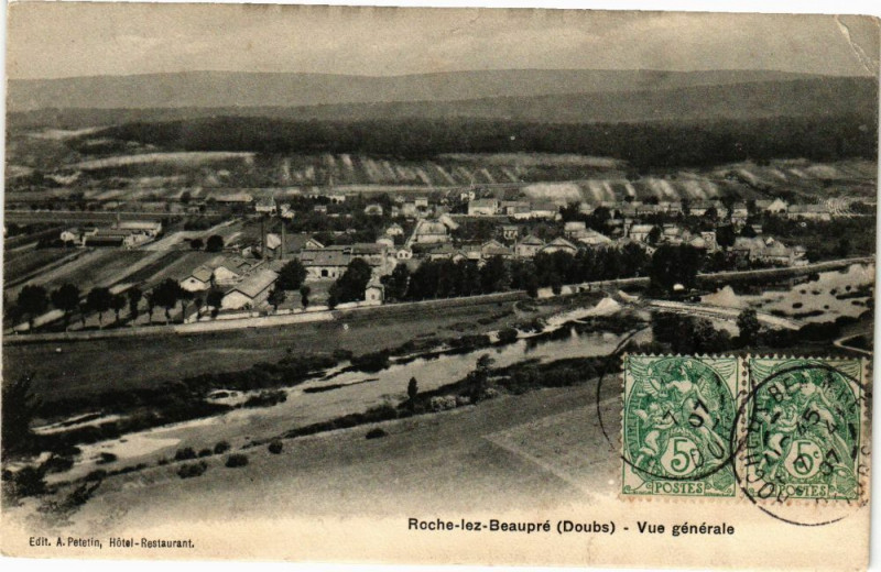 Carte postale ancienne Roche-lez-Beaupre - Vue générale à Roche-lez-Beaupré