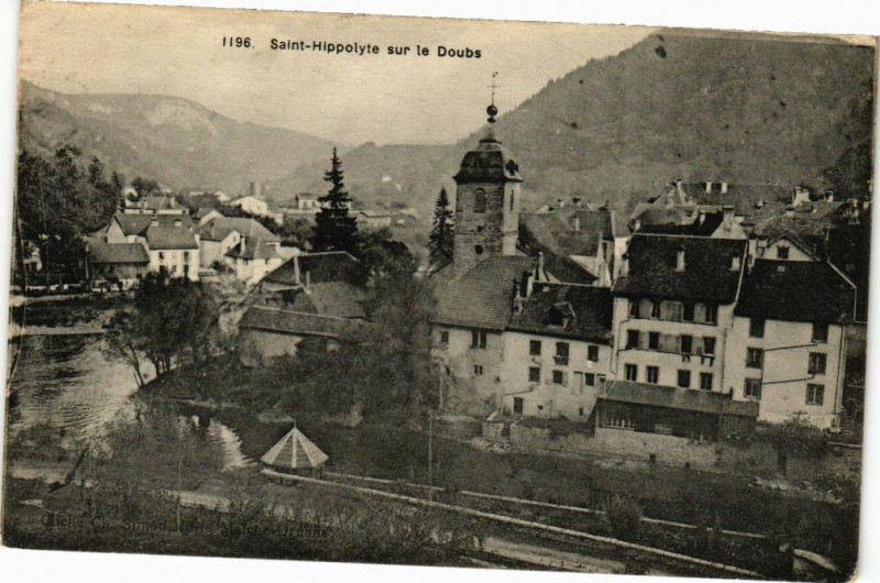 Carte postale ancienne Saint-Hippolyte sur le Doubs à Saint-Hippolyte