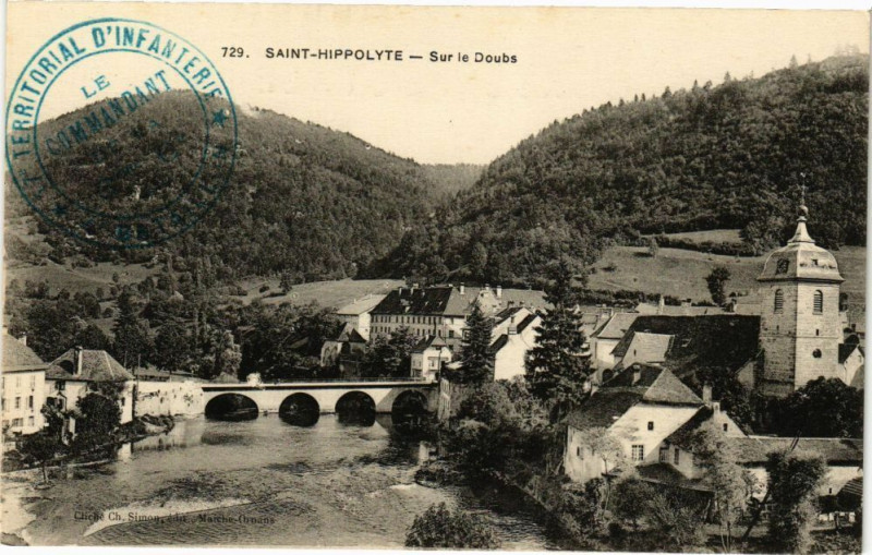 Carte postale ancienne Saint-Hippolyte-sur-le-Doubs à Doubs