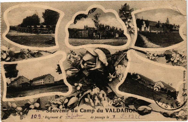 Carte postale ancienne Souvenir du Camp du Valdahon à Valdahon