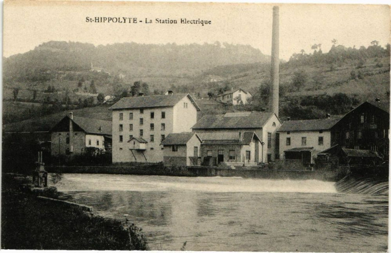 Carte postale ancienne Saint-Hippolyte - La Station Electrique à Saint-Hippolyte