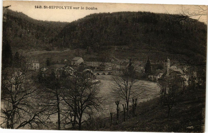Carte postale ancienne Saint-Hippolyte sur le Doubs à Saint-Hippolyte
