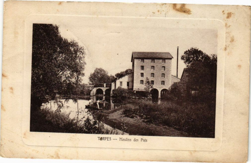 Carte postale ancienne Torpes - Moulins des pres à Torpes