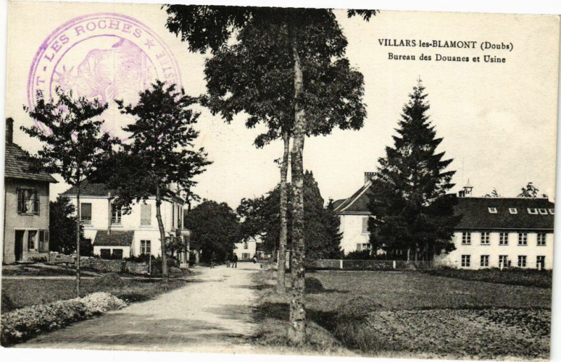 Carte postale ancienne Villars-les Blamont - Bureau des Douanes et Usine à Villars-lès-Blamont
