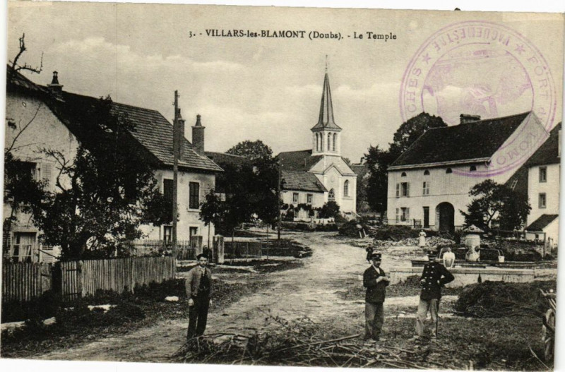 Carte postale ancienne Villars-les Blamont - Le Temple à Villars-lès-Blamont
