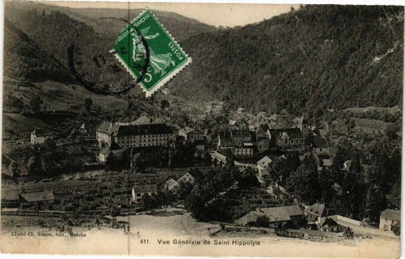 Carte postale ancienne Vue Générale de Saint-Hippolyte à Saint-Hippolyte