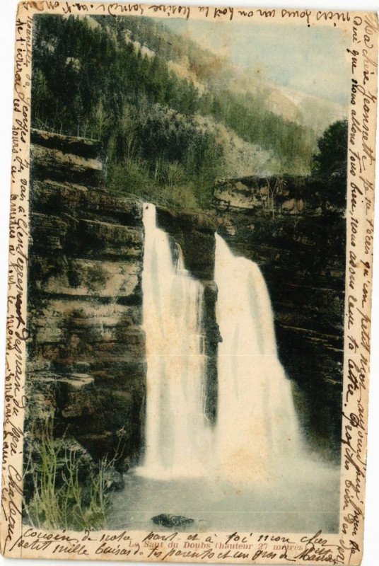 Carte postale ancienne La Saut du Doubs (hauteur 27 m) à Doubs