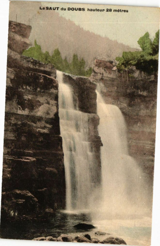 Carte postale ancienne Le Saut du Doubs hauteur 28 métres à Doubs