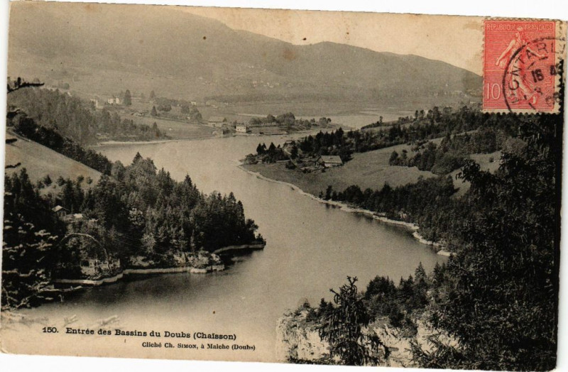 Carte postale ancienne Entrée des Bassins du Doubs (Chaisson) à Doubs