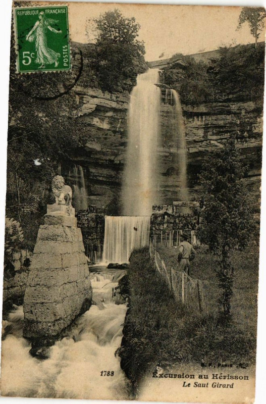 Carte postale ancienne Excursion au Herisson - La Saut Girard