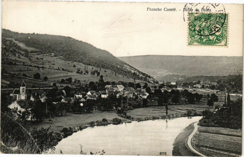 Carte postale ancienne Franche Comté - Vallée du Doubs à Doubs