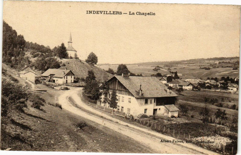 Carte postale ancienne Indevillers - La Chapelle à Indevillers