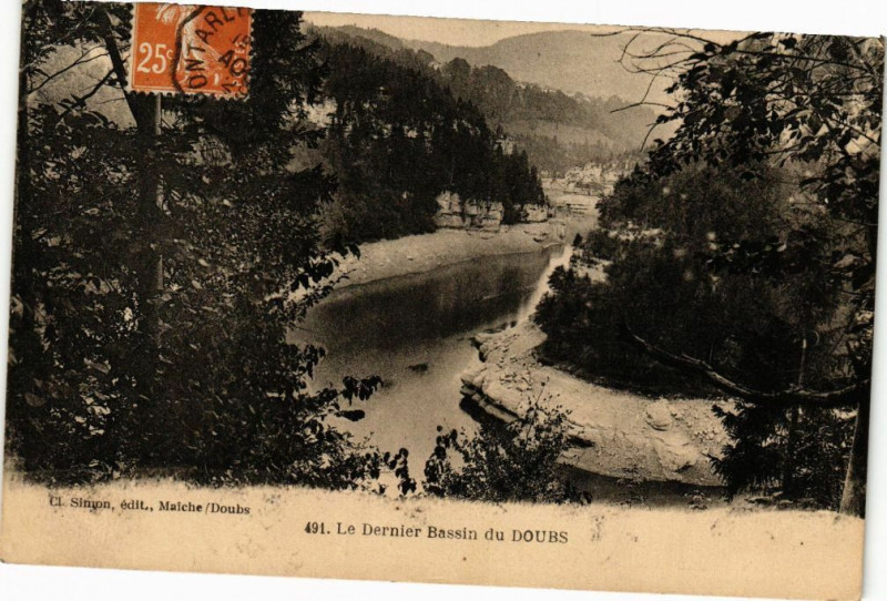 Carte postale ancienne Le Dernier Bassins du Doubs à Doubs