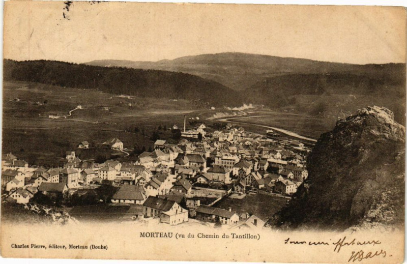 Carte postale ancienne Morteau (vu du Chemin du Tantillon) à Morteau
