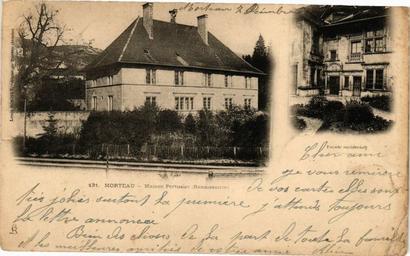 Carte postale ancienne Morteau - Maison Pertusier (Renaissance) à Morteau