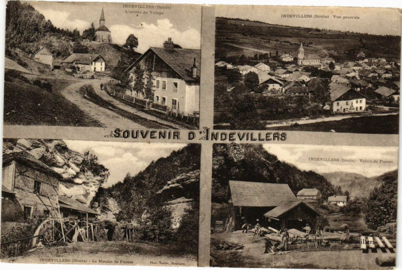 Carte postale ancienne Souvenir d'Indevillers à Indevillers