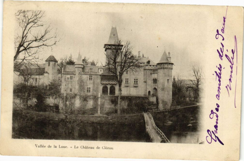 Carte postale ancienne Vallée de la Loue - Le Chateau de Cleron à Cléron