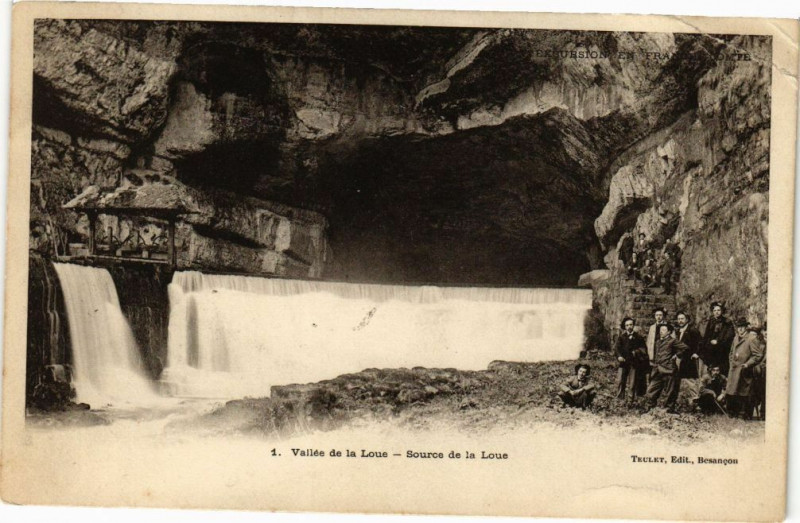 Carte postale ancienne Vallée de la Loue - Source de la Loue