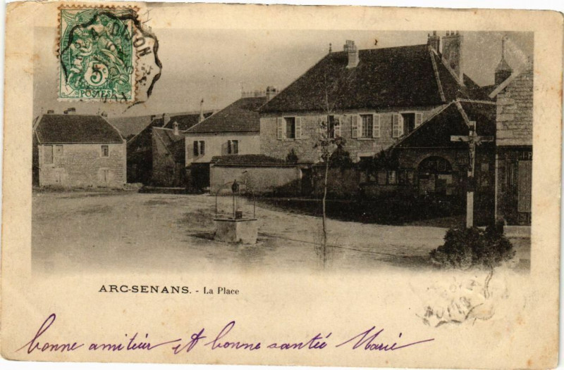 Carte postale ancienne Arc-Senans - La Place à Nans
