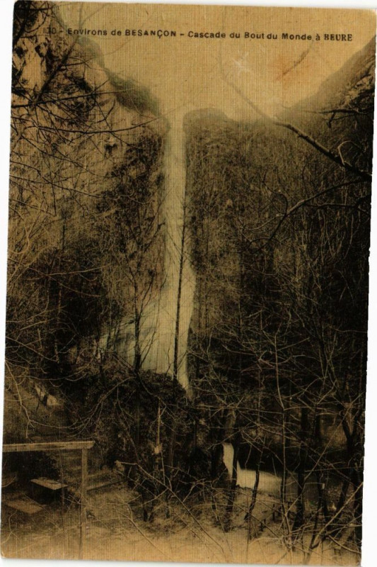 Carte postale ancienne Environs de Besancon - Cascade du Bout du Monde a Beure à Besançon