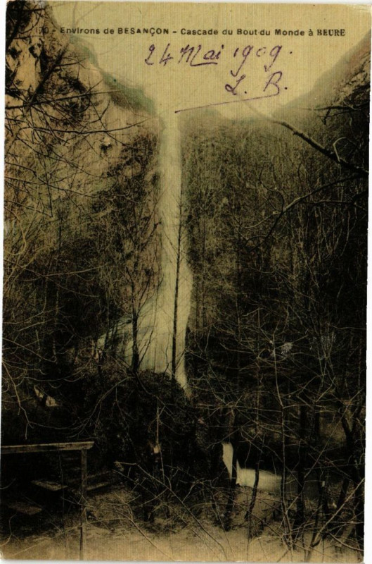 Carte postale ancienne Environs de Besancon - Cascade du Bout du Monde a Beure à Besançon
