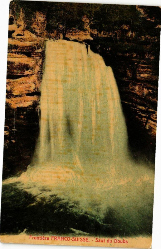 Carte postale ancienne Frontiere Franco-Suisse - Saut du Doubs à Doubs