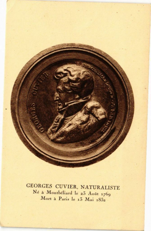 Carte postale ancienne Georges Cuvier Naturaliste - né a Montbeliard le 23 Aout 1769 Mort à Montbéliard