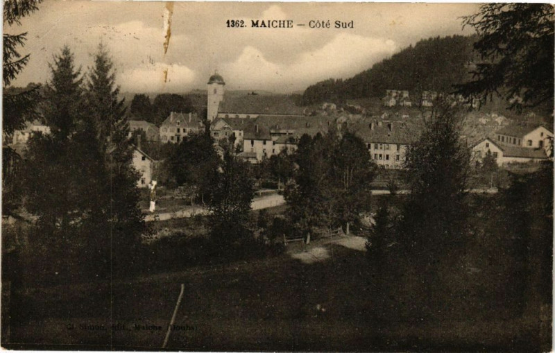 Carte postale ancienne Maiche - Coté Sud à Maîche