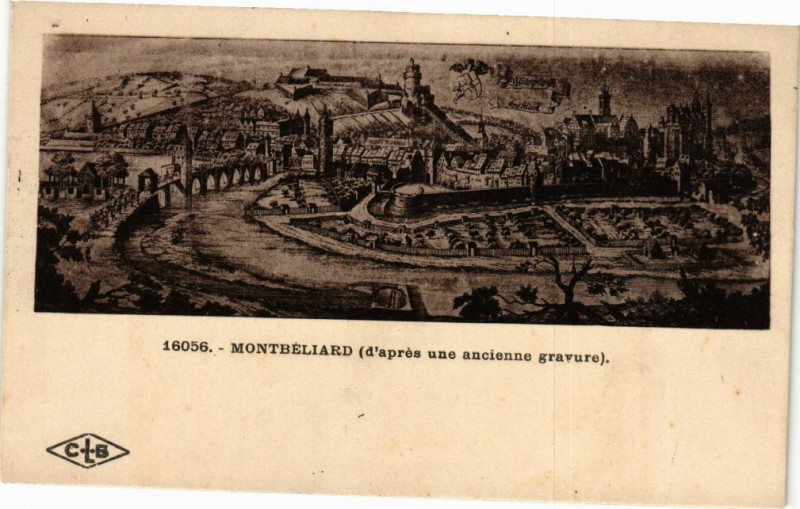Carte postale ancienne Montbeliard (d'aprés une ancienne gravure) à Montbéliard
