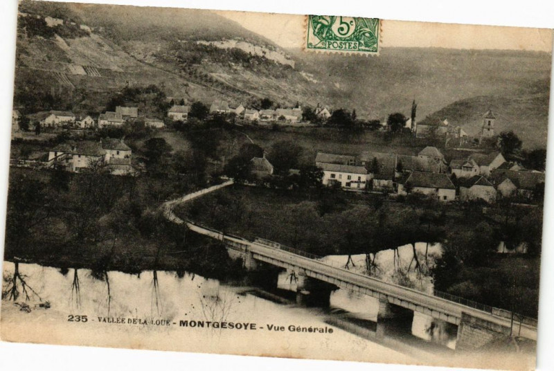 Carte postale ancienne Vallée de la Loue - Montesoye - Vue Générale à Soye