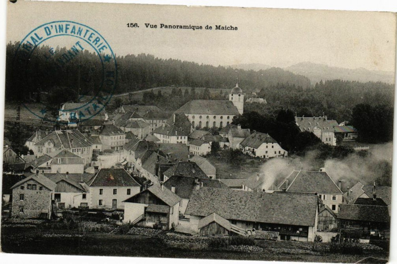 Carte postale ancienne Vue Panoramique de Maiche à Maîche