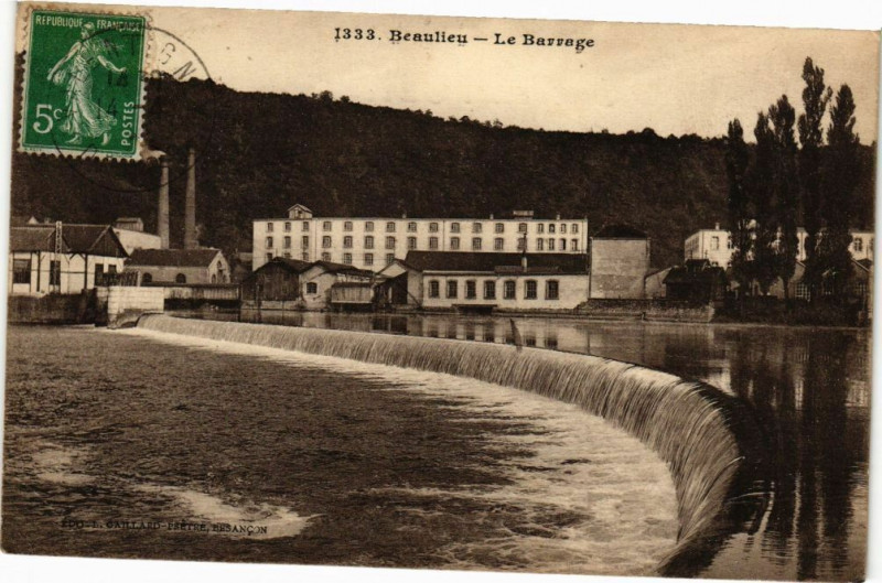 Carte postale ancienne Beaulieu - Le Barrage