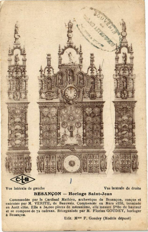 Carte postale ancienne Besancon - Horloge Saint-Jean .. à Besançon