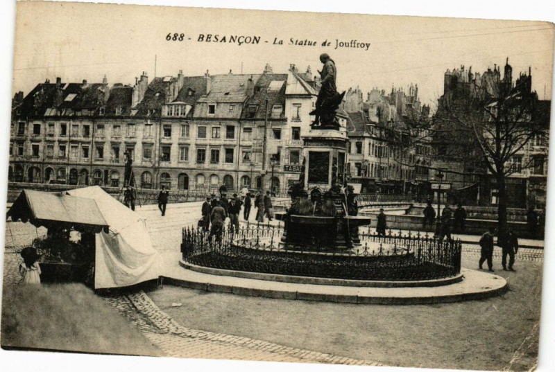 Carte postale ancienne Besancon - La Statue de Jouffroy à Besançon