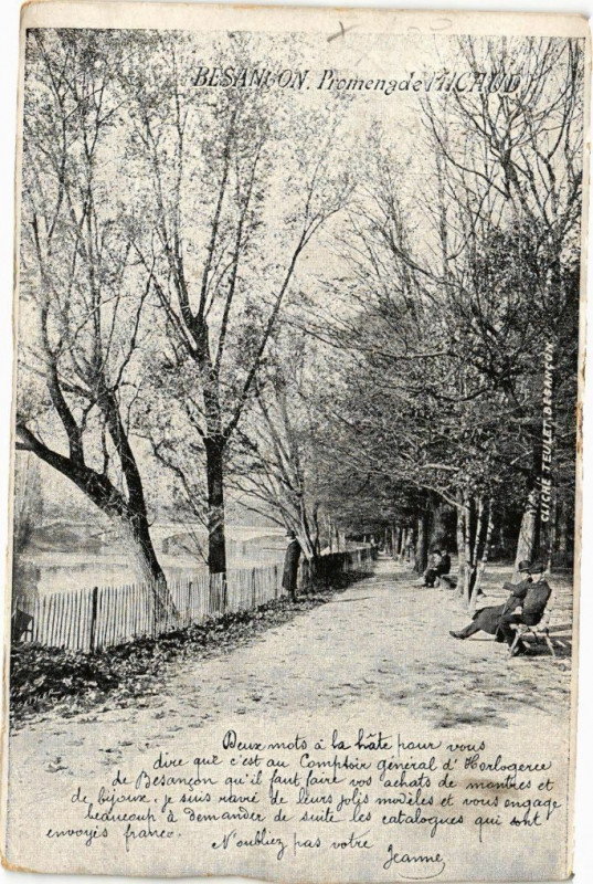 Carte postale ancienne Besancon - Promenade Hicaud .. à Besançon