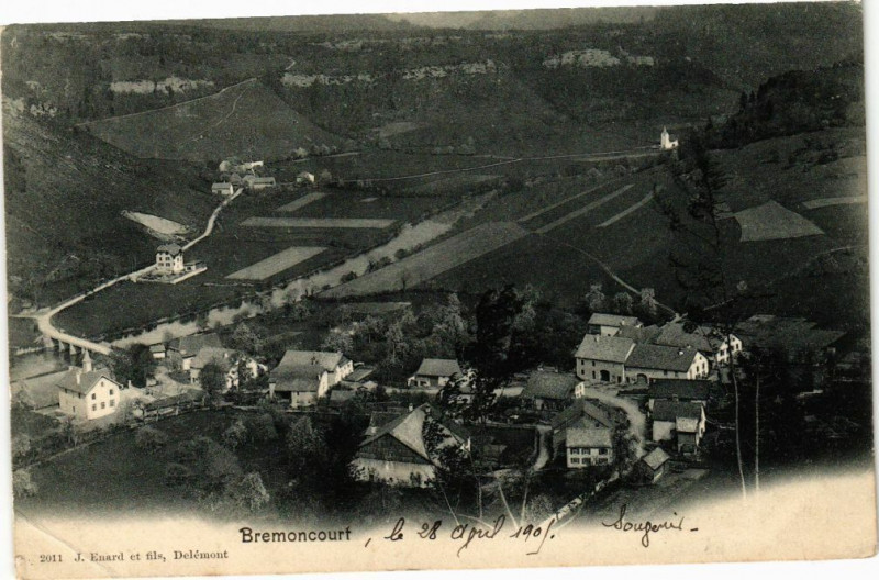 Carte postale ancienne Bremoncourt le 28 April 1901