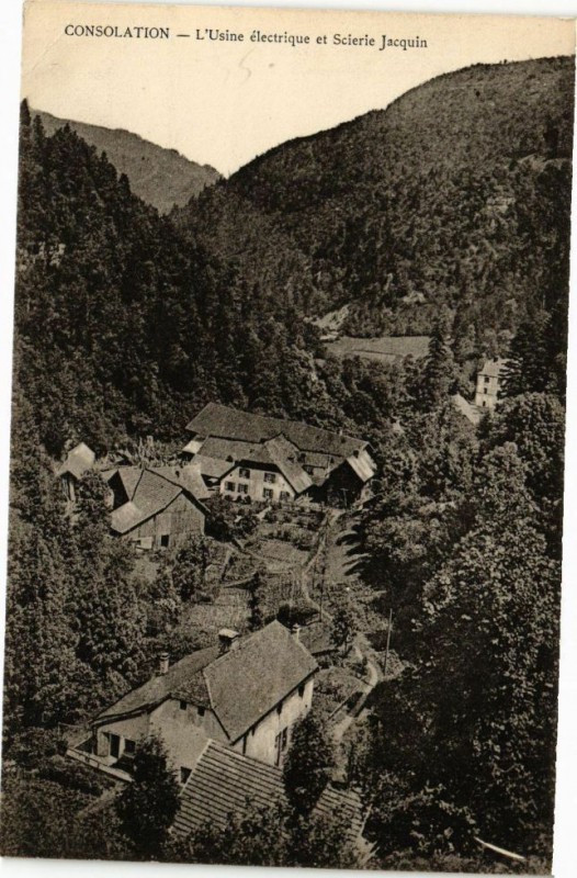 Carte postale ancienne Consolation - L'Usine électrique et Scierie Jacquin