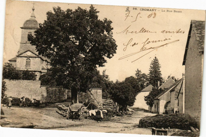 Carte postale ancienne Cromary - La Rue Basse