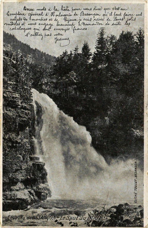 Carte postale ancienne Environs de Besancon-Le Saut du Doubs à Doubs