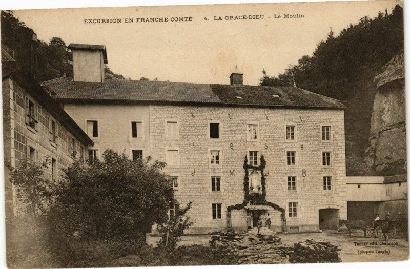 Carte postale ancienne Excursion en Franche-Comte - La Grace-Diau - Le Moulin