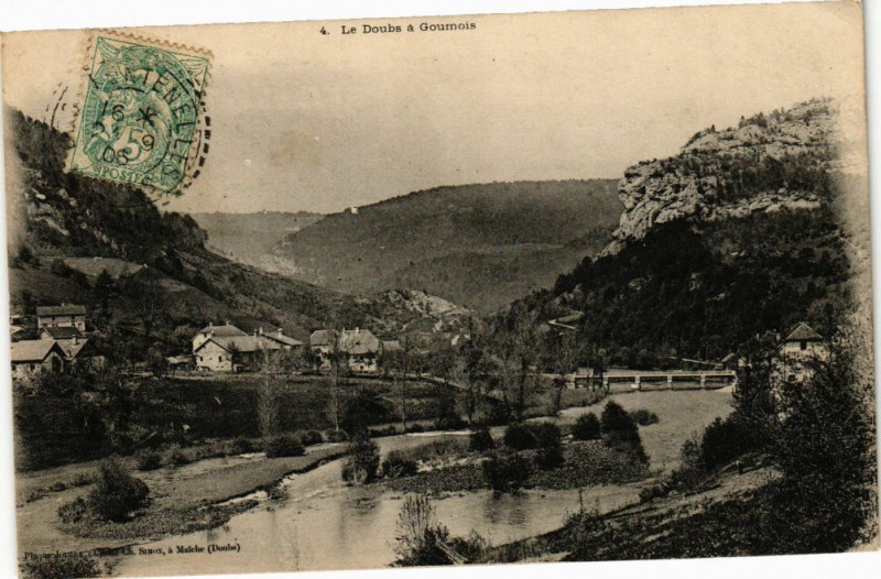 Carte postale ancienne La Doubs a Goumois à Doubs