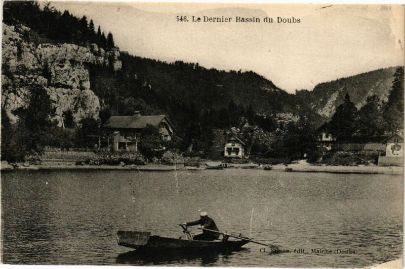 Carte postale ancienne Le Dernier Bassin du Doubs à Doubs