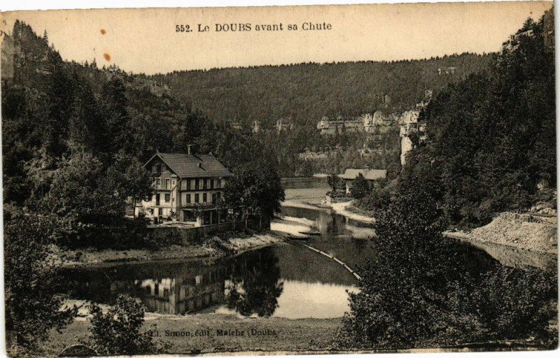 Carte postale ancienne Le Doubs avant sa Chute à Doubs