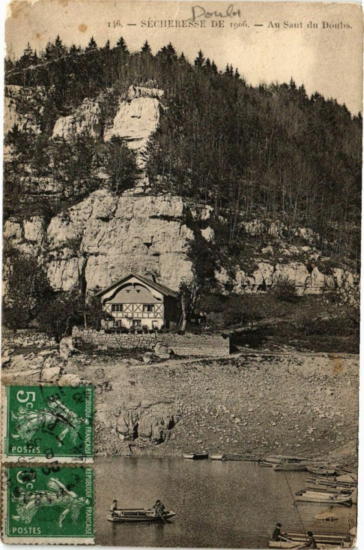Carte postale ancienne Sécheresse de 1906 - Au Saint-du Doubs à Doubs