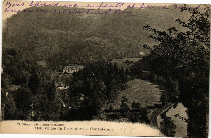 Carte postale ancienne Vallée du Dessoubre - Consolation